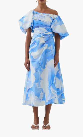 CADENCE RUCHED MIDI DRESS