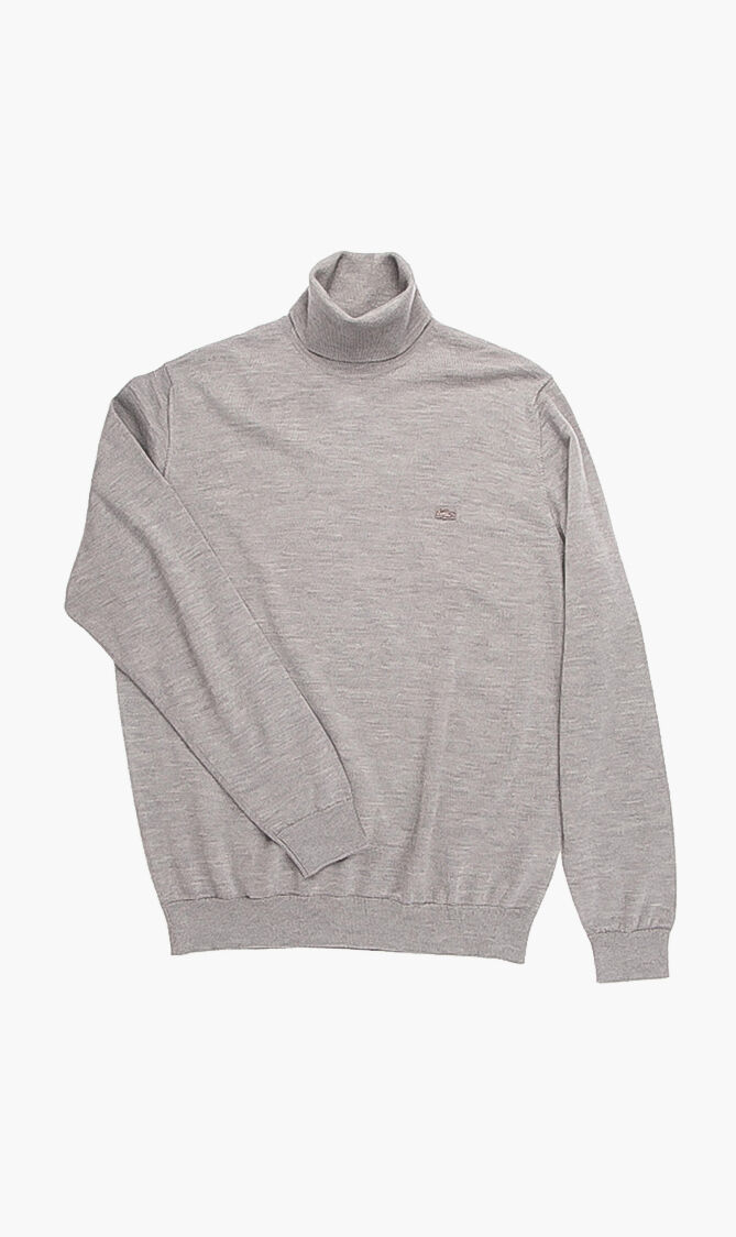 Turtleneck Wool Jersey Sweater