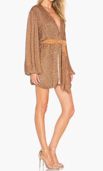 EXCLUSIVE GABRIELLE SEQUIN ROBE MINI DRESS