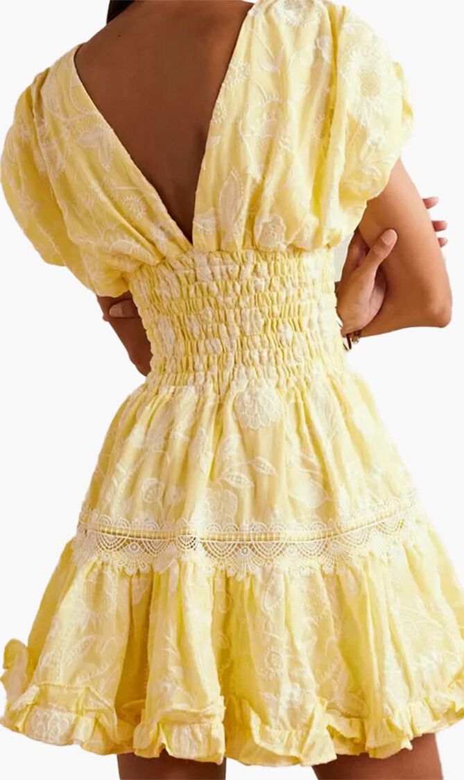 Embroidered Cotton Voile Mini Dress