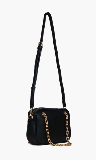 Solid Leather Crossbody Bag