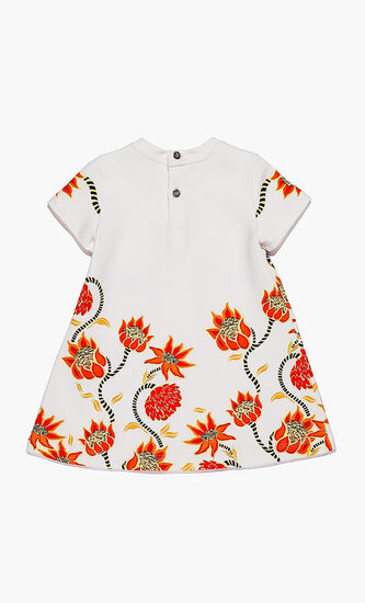 Flowered Tiger Logo Dress