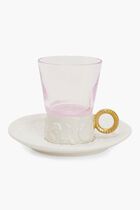 VLI RAMZ TEA CUP 15L X 15W X 10HWHT ANT GLD