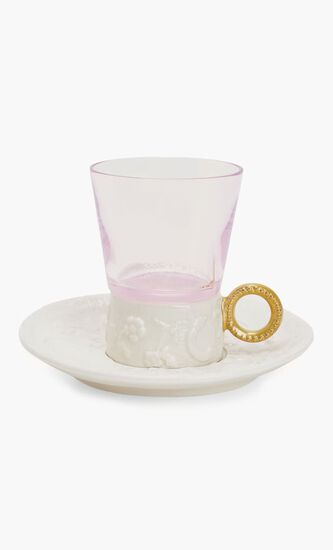 VLI RAMZ TEA CUP 15L X 15W X 10HWHT ANT GLD