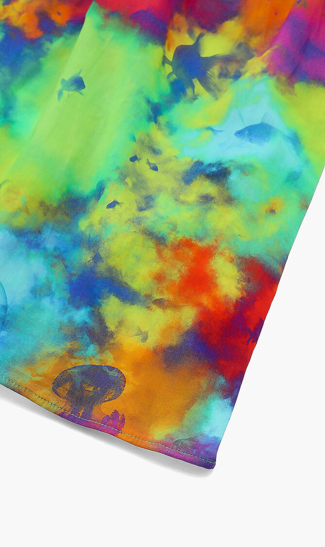 Tie and Dye Printed Halter Dress