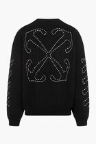 STITCH ARR DIAGS KNIT CREWNEC BLACK CREA