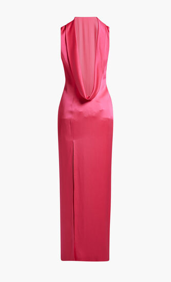 COCKTAIL DRESS ENVER SATIN SHINY FABRIC