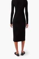 Long Sleeve Leg Slit Midi Dress