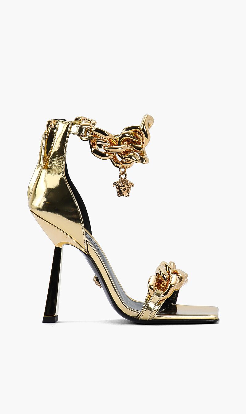 Versace chunky heels cheap