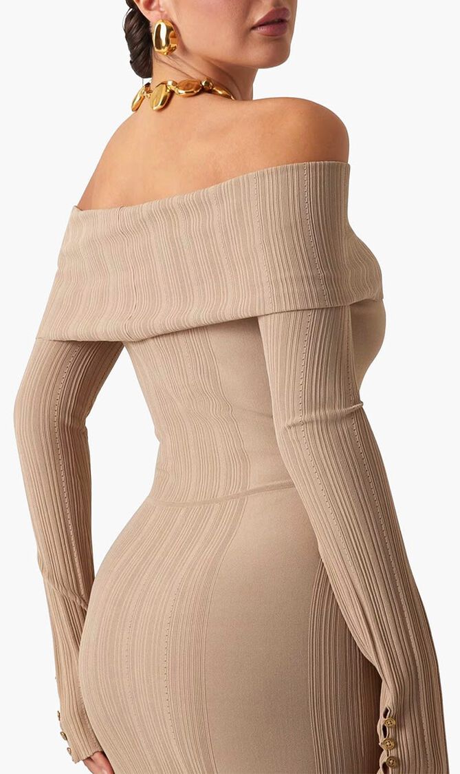 Giada Long Sleeve Off Shoulder Dress