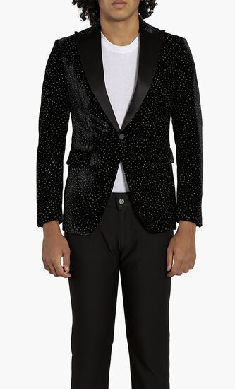 Glittered Peak Lapel Blazer