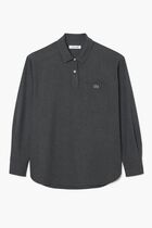 Oversized Polo Style Flannel Shirt