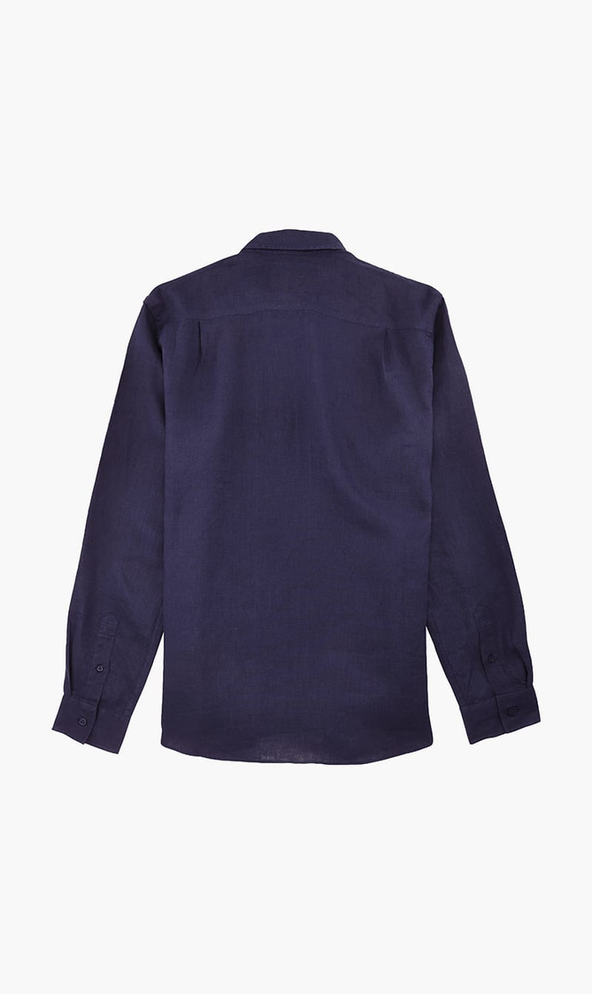 Logo Embroidered Linen Shirt