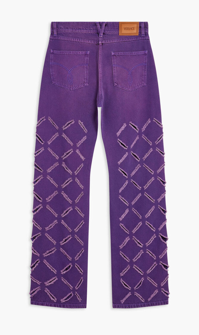 PANT DENIM DENIM FABRIC WITH BLEACHING OVER-DYEING + LASER CUTTING