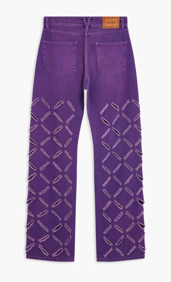 PANT DENIM DENIM FABRIC WITH BLEACHING OVER-DYEING + LASER CUTTING