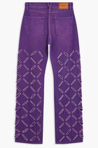 PANT DENIM DENIM FABRIC WITH BLEACHING OVER-DYEING + LASER CUTTING PANT DENIM DENIM FABRIC WITH BLEACHING OVER-DYEING + LASER CUTTING