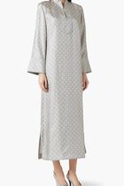 T Monogram Print Silk Kaftan