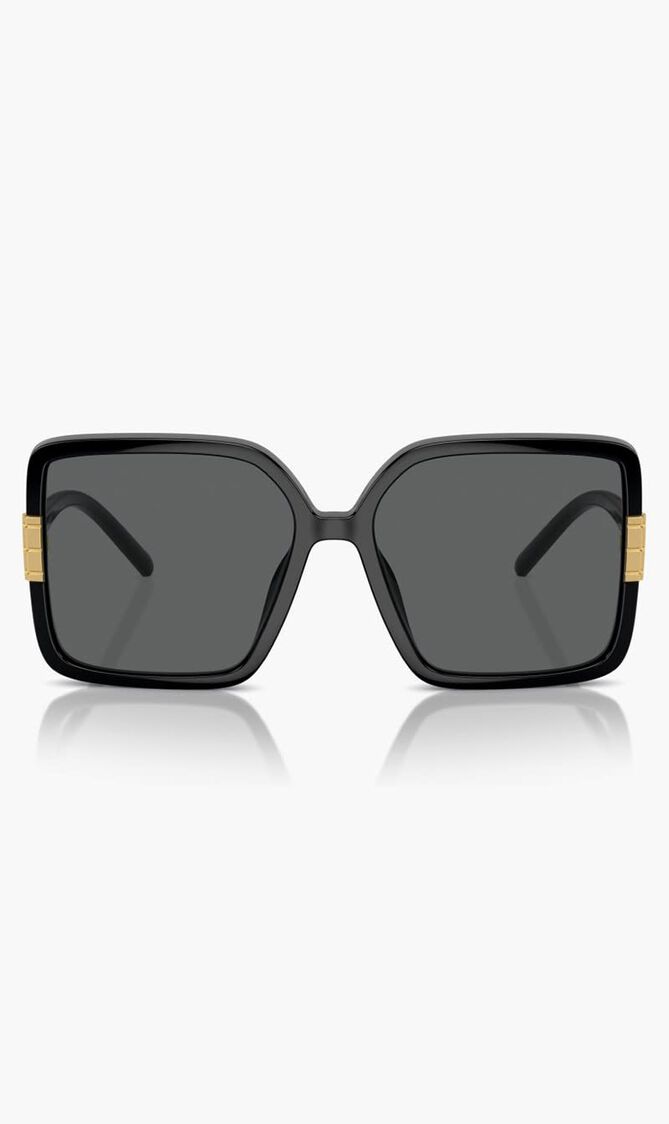 SQUARE BLACK FRAME WITH DARK GREY LENS 57