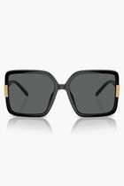 SQUARE BLACK FRAME WITH DARK GREY LENS 57