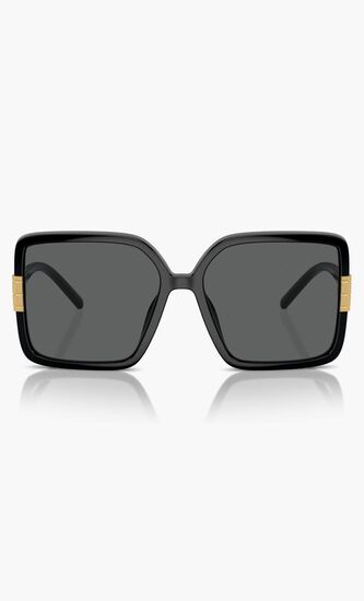 SQUARE BLACK FRAME WITH DARK GREY LENS 57
