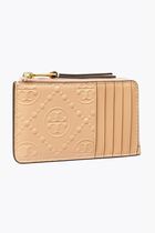 T Monogram Patent Embossed Zip Card Case