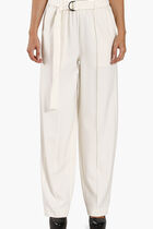 High-Waisted Flowy Wool Pants