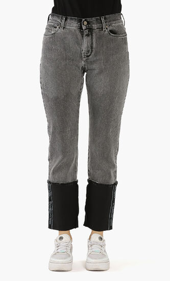Turned-Up Washed Jeans