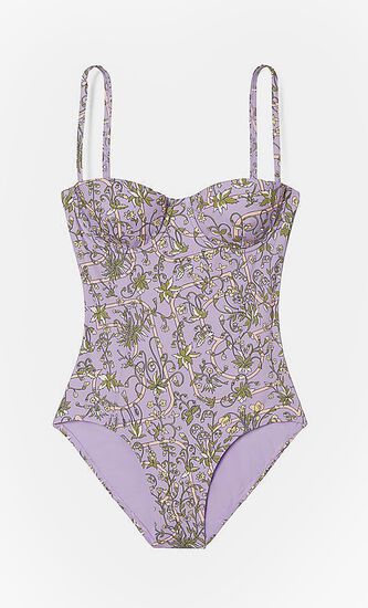 Printed Underwire Bikini One-Piece
