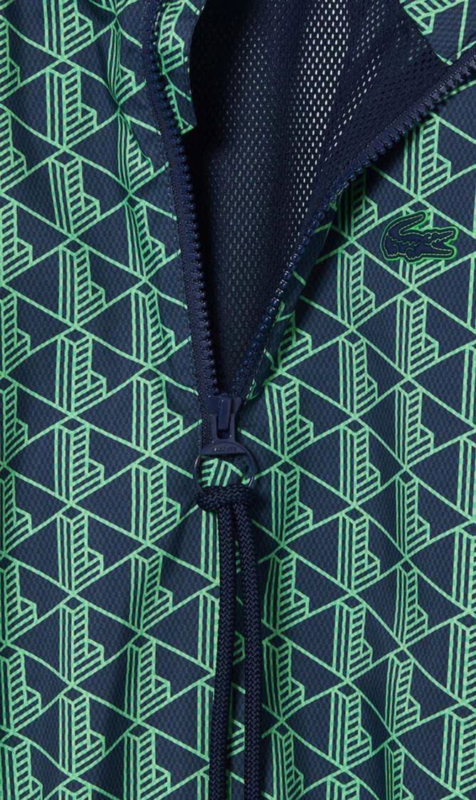 Oversized monogram taffeta pull-on jacket