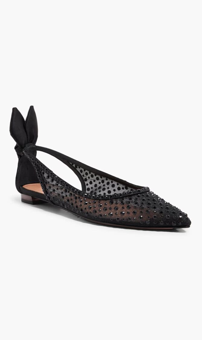 BOW TIE CRYSTAL TULLE FLAT