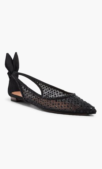 BOW TIE CRYSTAL TULLE FLAT