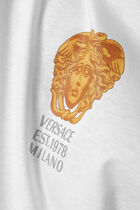 T SHIRT COMPACT COTTON JERSEY FABRIC HALL OF STATUES MEDUSA PRINT