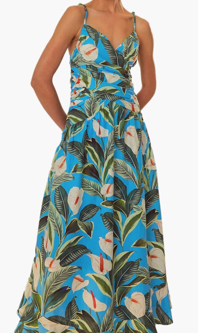 Anthurium Garden Maxi Dress