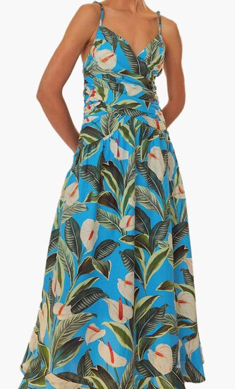 Anthurium Garden Maxi Dress