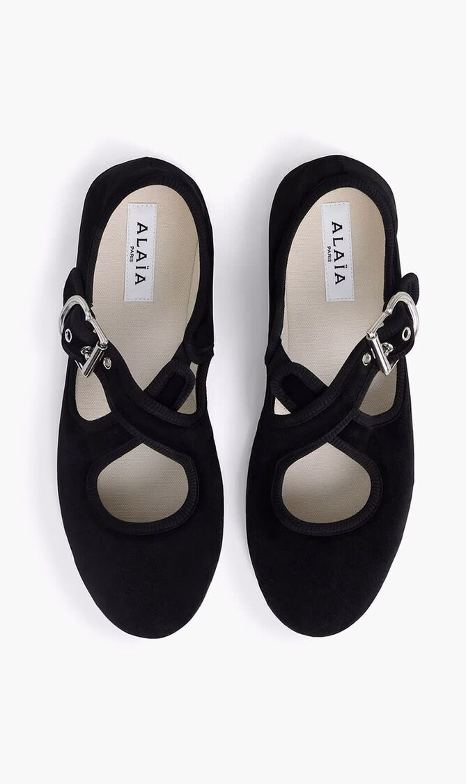 Criss Cross Velvet Ballet Flats
