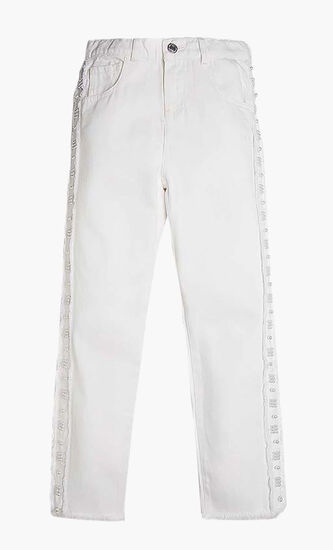 Pearl Embellished Denim Jeans