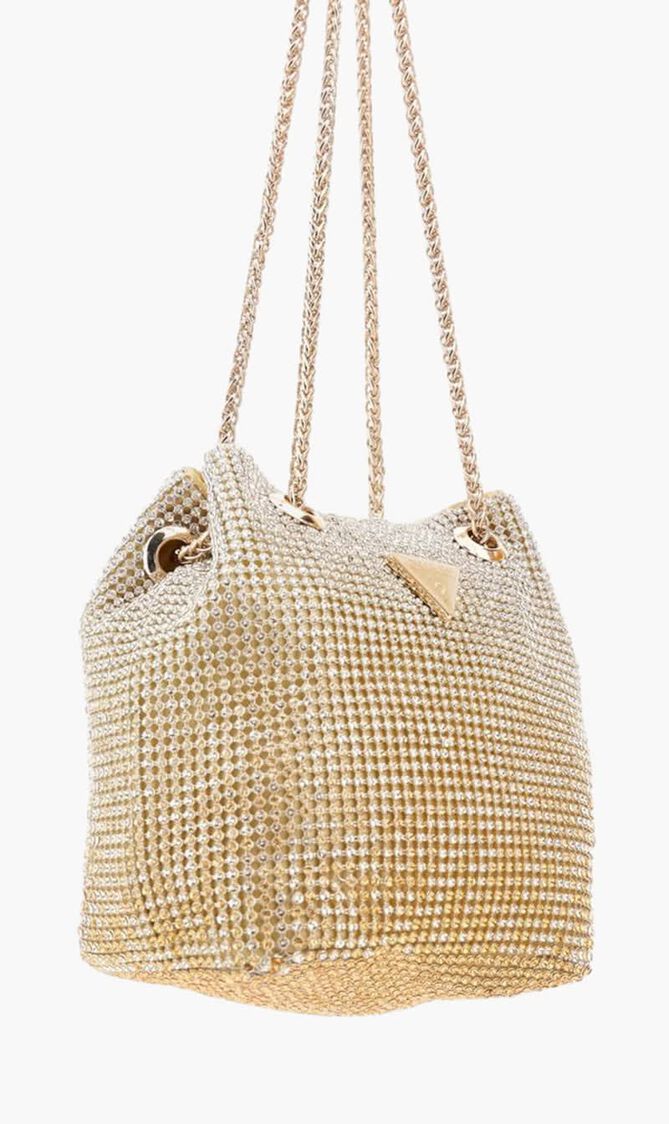 Zalina Rhinestone Mini Bucket Bag