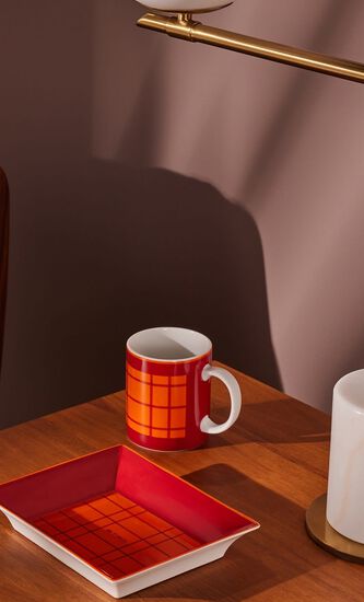 Tartan Mug Red
