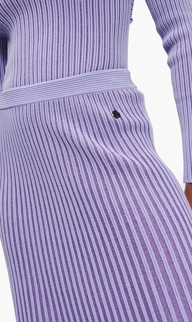 Pleated Lurex Knit Skirt