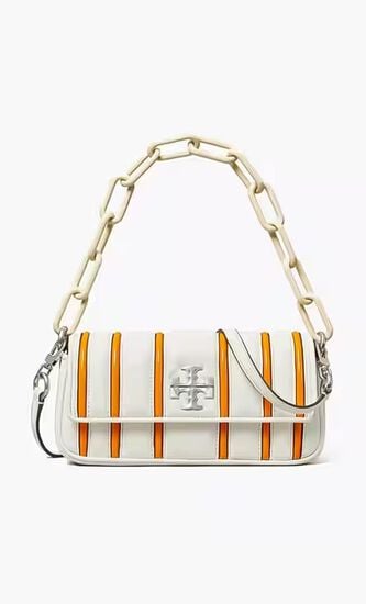 KIRA BOMBE STRIPE SMALL FLAP SHOULDER BAG