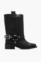 Biker tubular mid shaft boots
