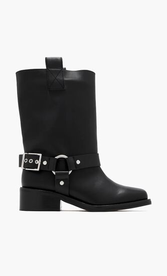 Biker tubular mid shaft boots