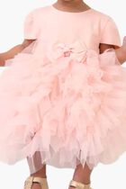 MILLE FEUILLE S S BABY DRESS PEACH