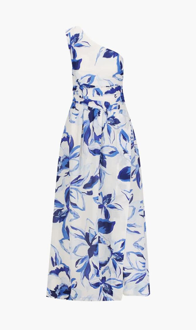 Willa Asymmetrical Gathered Maxi Dress
