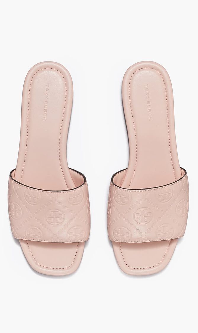T MONOGRAM EMBOSSED SLIDE