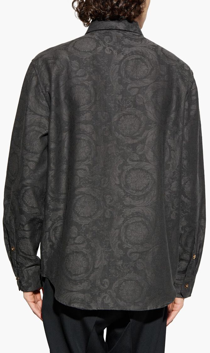 SHIRT DENIM CHAMBRAY COTTON VISCOSE BAROCCO JACQUARD