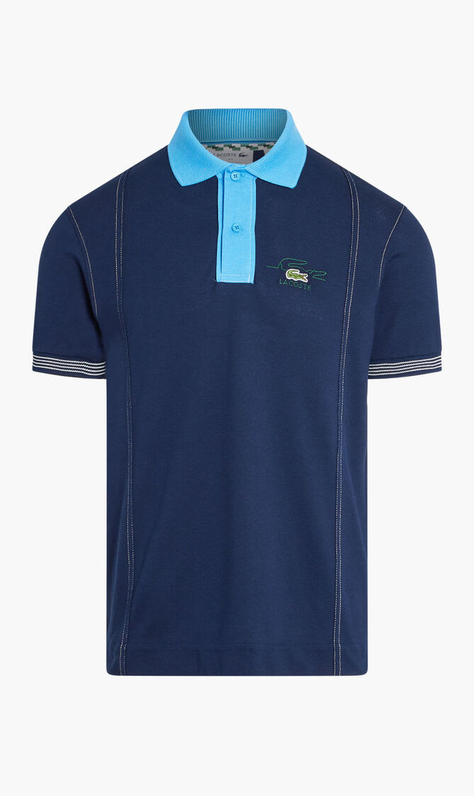 SHORT SLEEVED RIBBED COLLAR SHIRT