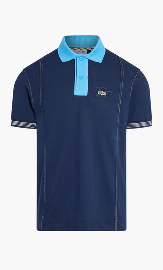SHORT SLEEVED RIBBED COLLAR SHIRT