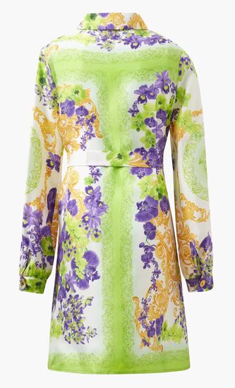 Orchid Print Shirt Dress