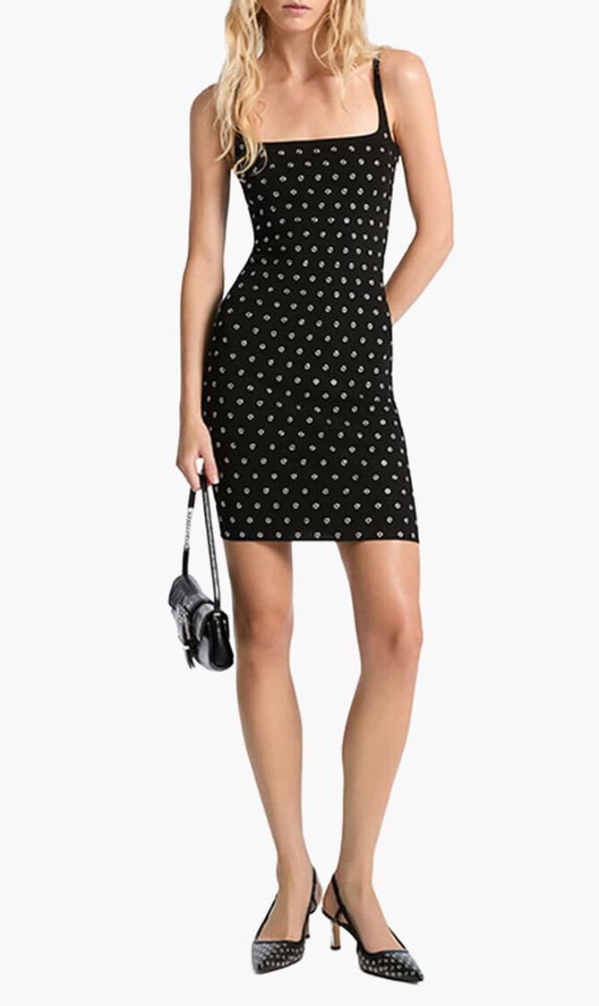 Embellished Stretch Viscose Blend Dress